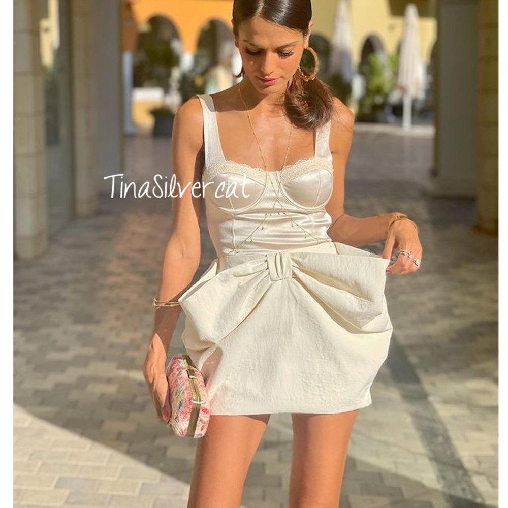BLOGGER'S FAVE! Zara Voluminous Mini Skirt White Sz XS NWT - Picture 12 of 17